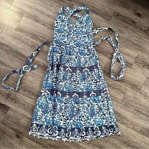 Love the Label Tiered Maxi Gabby Blue Print